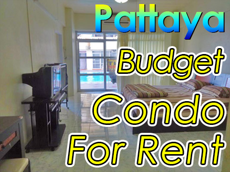 Cheap budget apartment condo rental in Pattaya city Thailand.